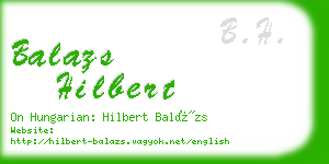 balazs hilbert business card